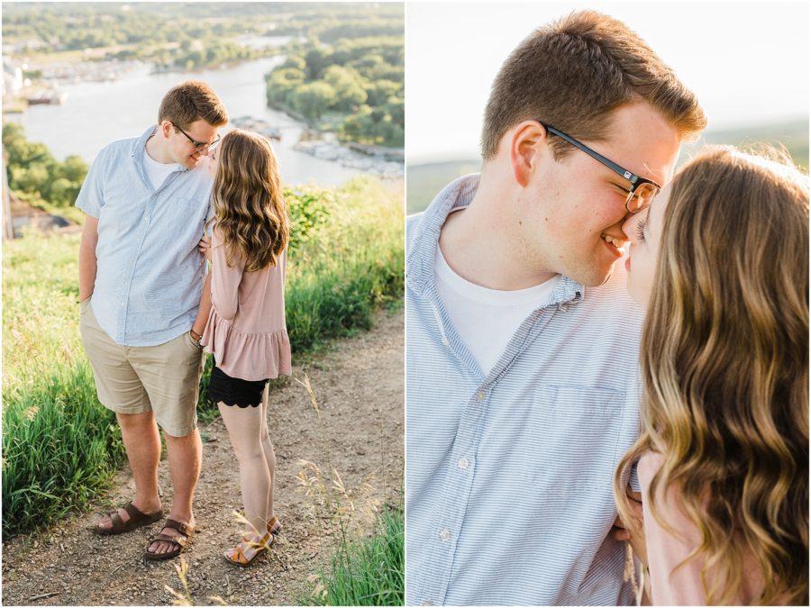 Barn Bluff Engagement Session in Red Wing, MN at sunset