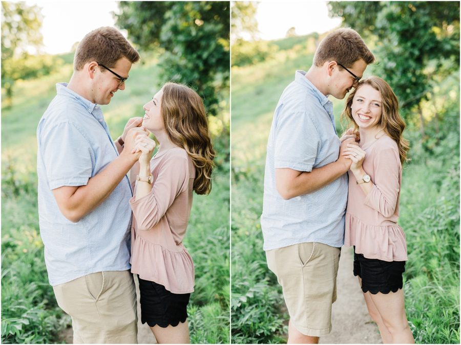 Barn Bluff Engagement Session in Red Wing, MN on trail