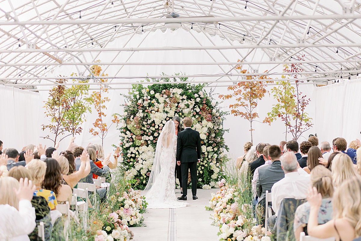 Wedding ceremony in a greenhouse